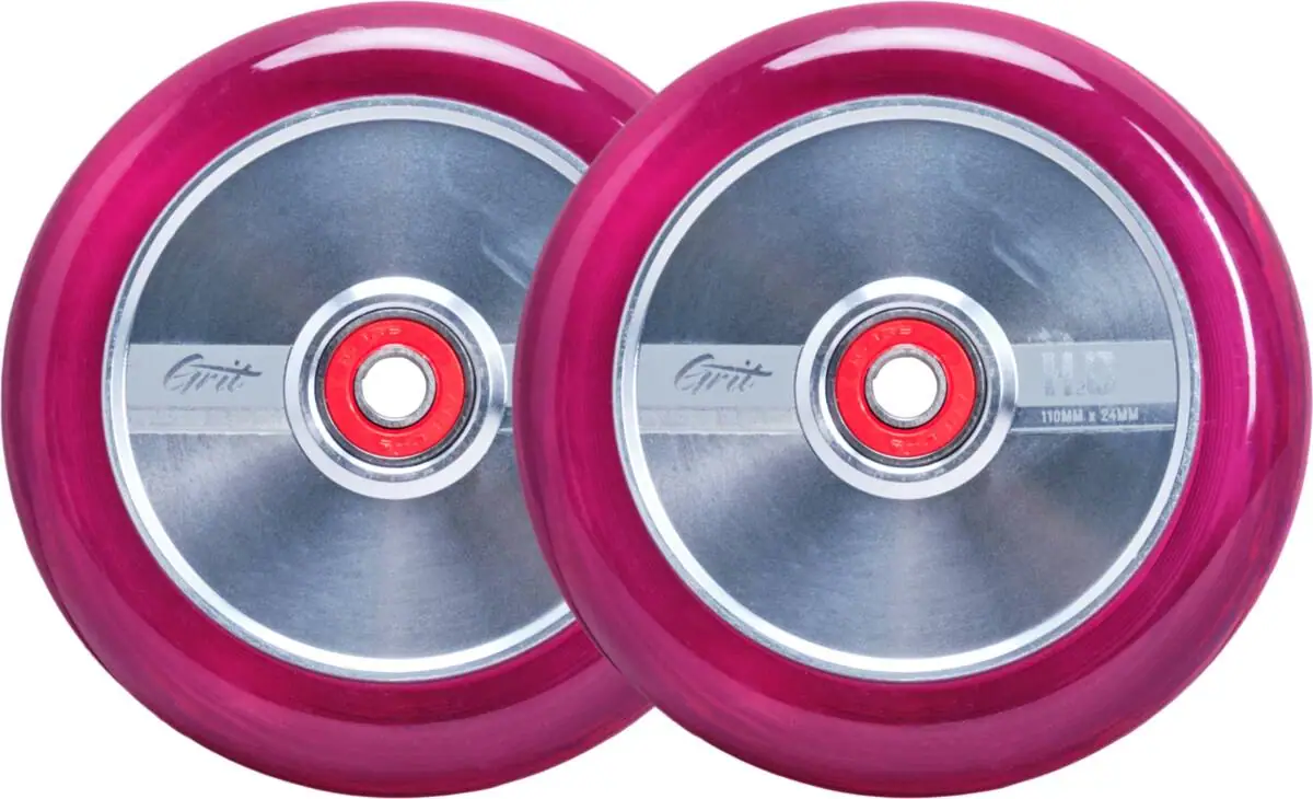 Grit H2O Kolečka pro koloběžku 2-Souprava 110mm Trans Pink/Polished